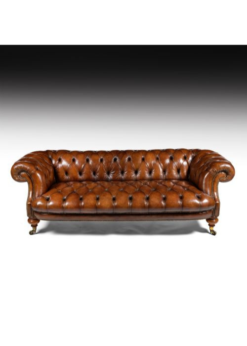 Vintage Chesterfield Leather 3 Seater Sofa Set
