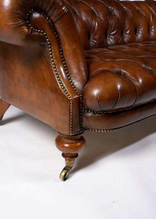 Vintage Chesterfield Leather 3 Seater Sofa Set