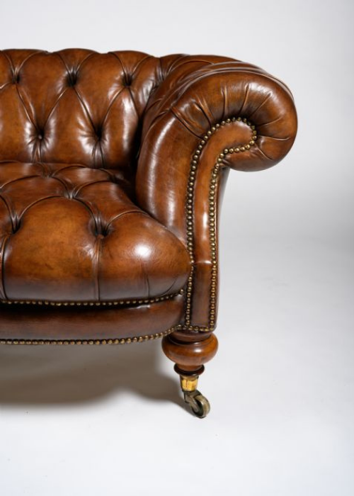 Vintage Chesterfield Leather 3 Seater Sofa Set