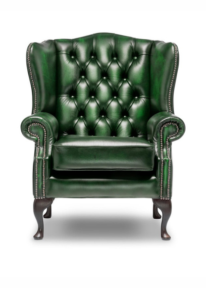 Imperial Green Leather Luxury Single Sofa Chair