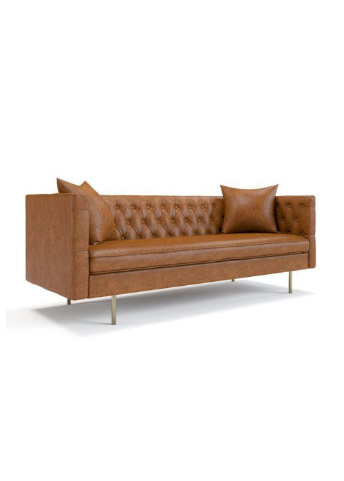 Heritage Luxe Leatherette 3 Seater Sofa