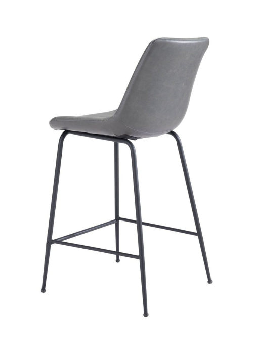 Modern Grey Upholstered Bar Chair Stool