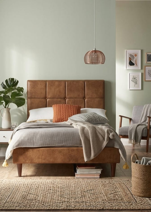 TerraCraft Luxury Leather Designer Bed