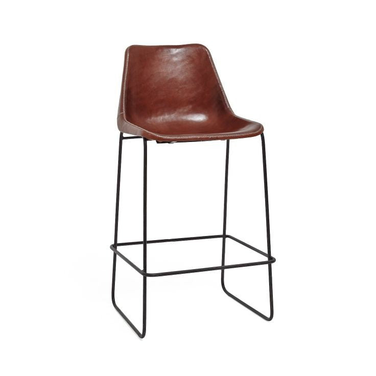 Rustique Curve Leather Bar Chair Stool