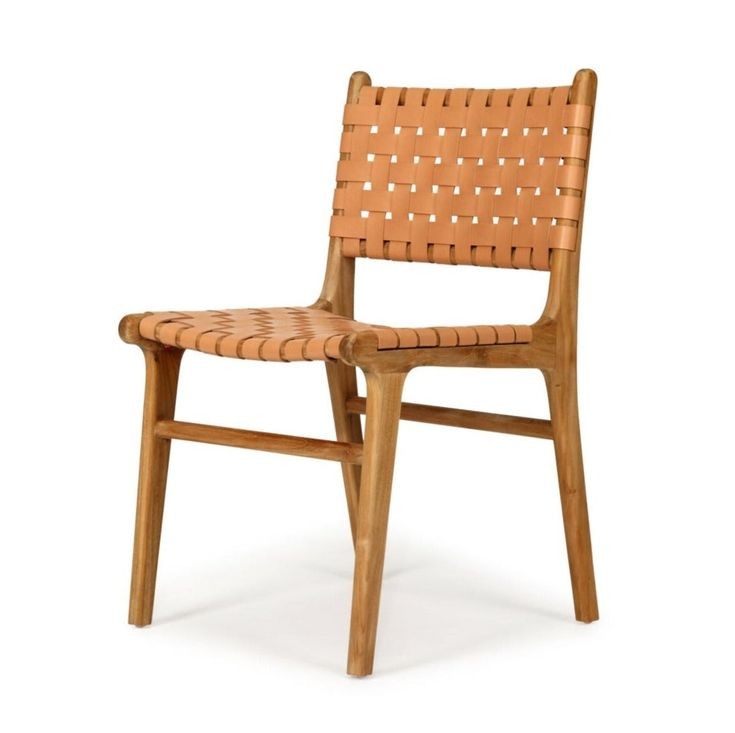 LeatherWeave Wooden Accent Dining Chair