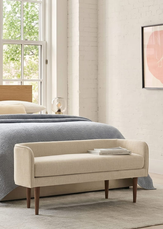 Elara Curve Upholstered Bedroom Bench