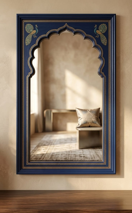 Rajvansh Peacock Arch Luxury Mirror