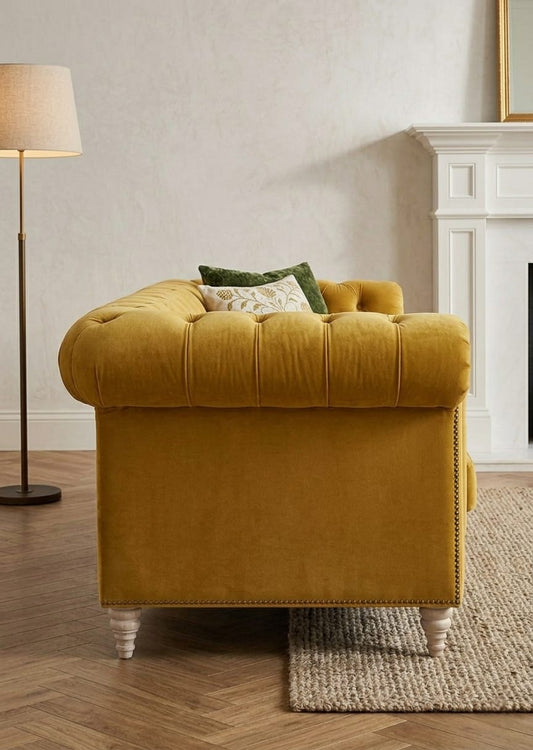 Golden Chesterfield 3 Seater Sofa Set