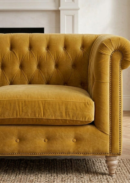 Golden Chesterfield 3 Seater Sofa Set