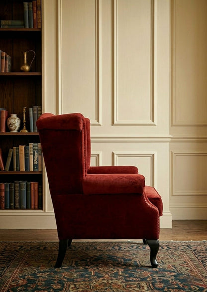 Royal Velvet Wingback Luxury Single Sofa Chair