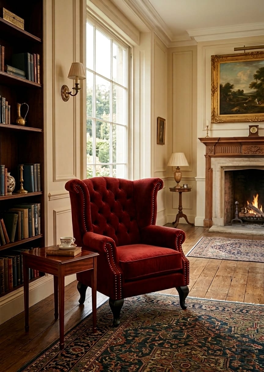 Royal Velvet Wingback Luxury Single Sofa Chair