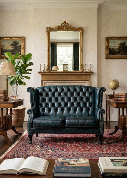 Regal Wingback Chesterfield 2 Seater Sofa Set