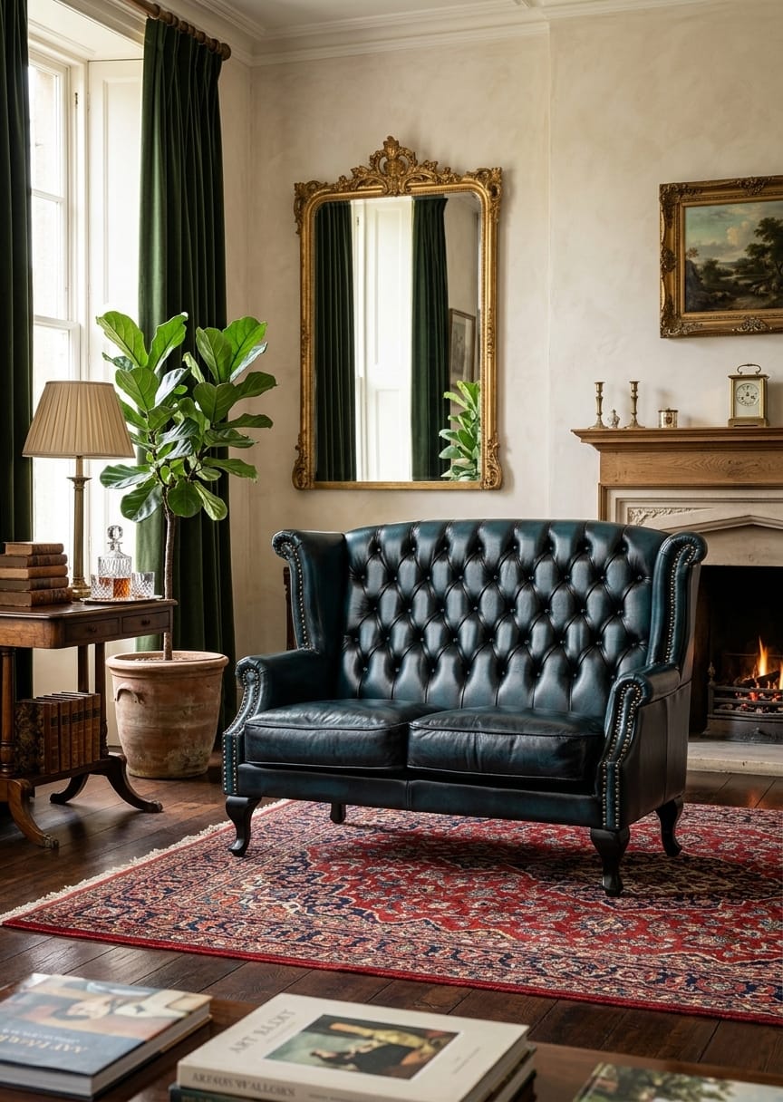Regal Wingback Chesterfield 2 Seater Sofa Set
