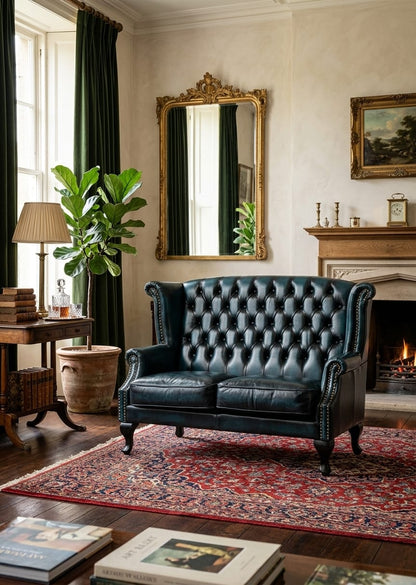 Regal Wingback Chesterfield 2 Seater Sofa Set
