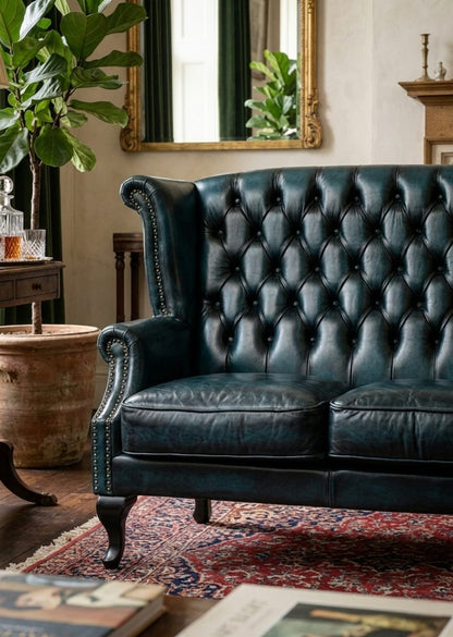 Regal Wingback Chesterfield 2 Seater Sofa Set