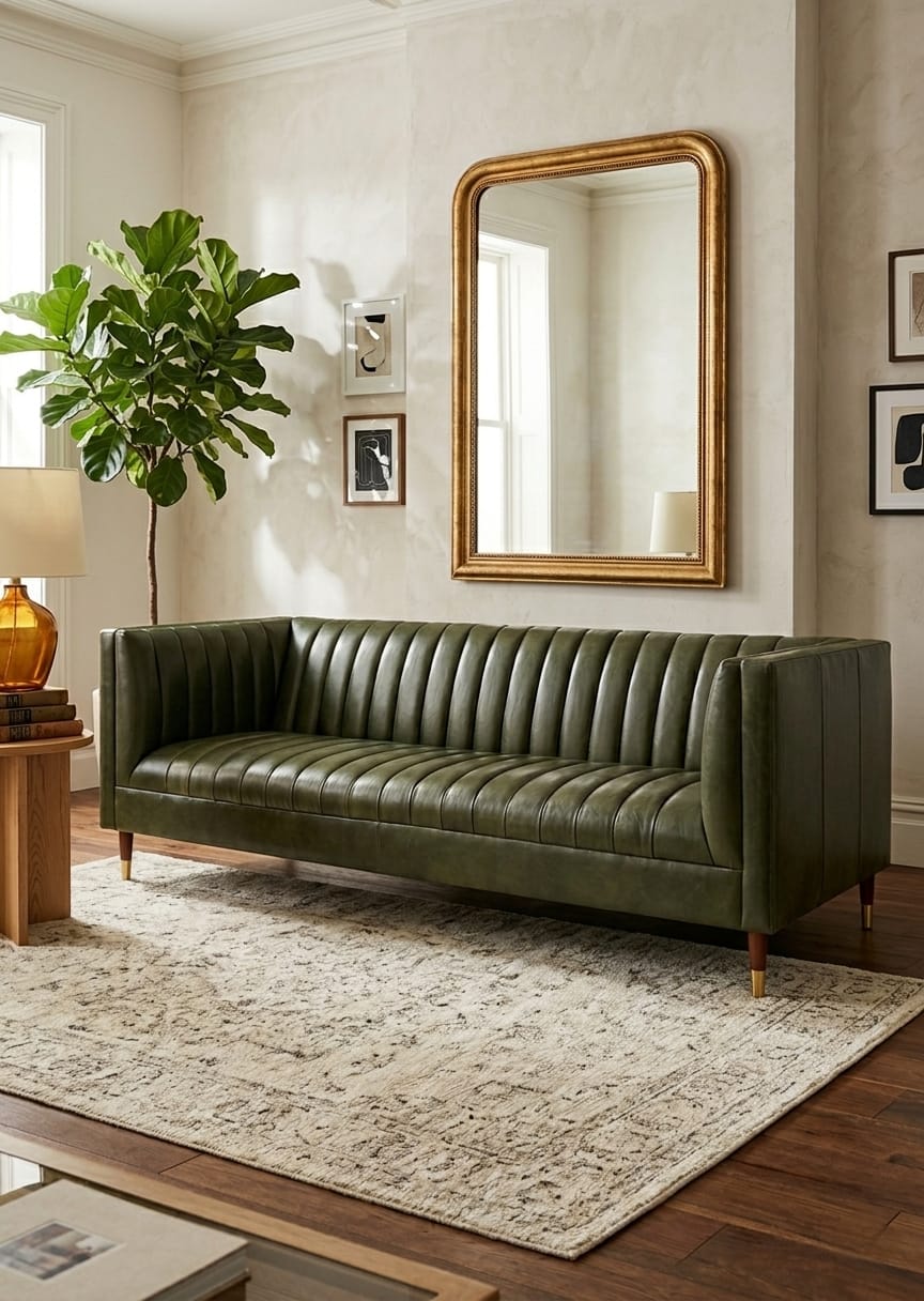 Olive Luxe Channel Hudson 3 Seater Sofa Set