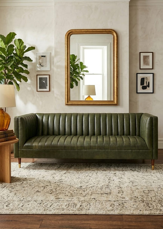 Olive Luxe Channel Hudson 3 Seater Sofa Set