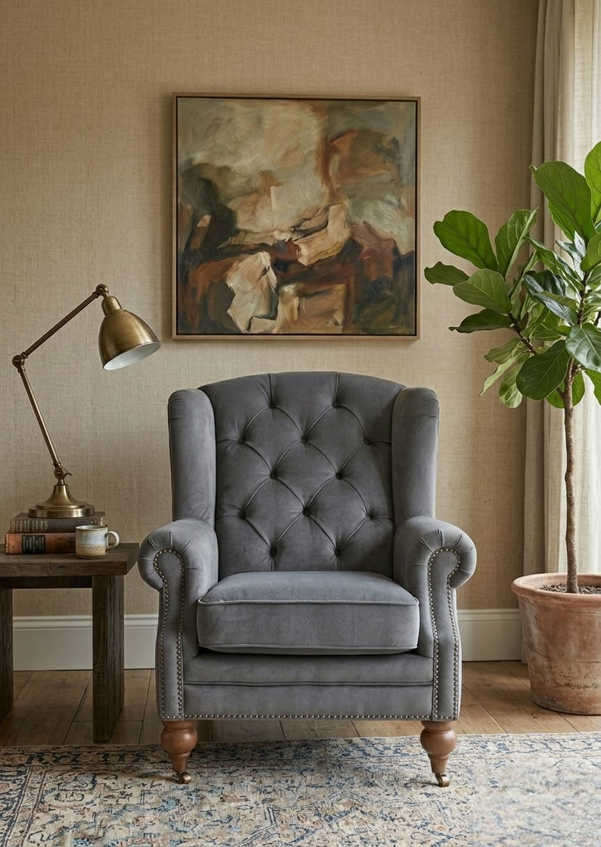Oxford Grey Luxury Single Sofa Chair