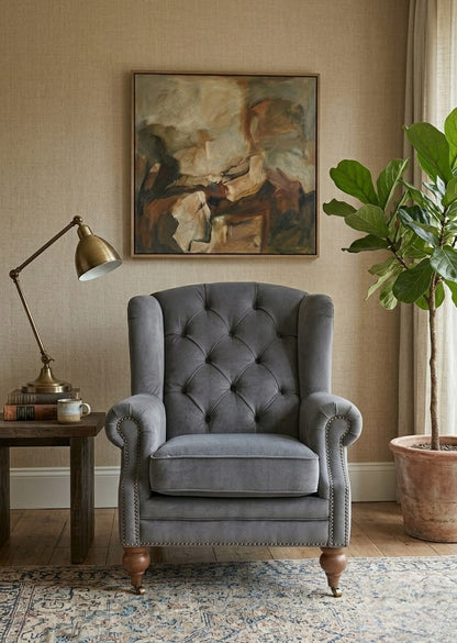 Oxford Grey Luxury Single Sofa Chair