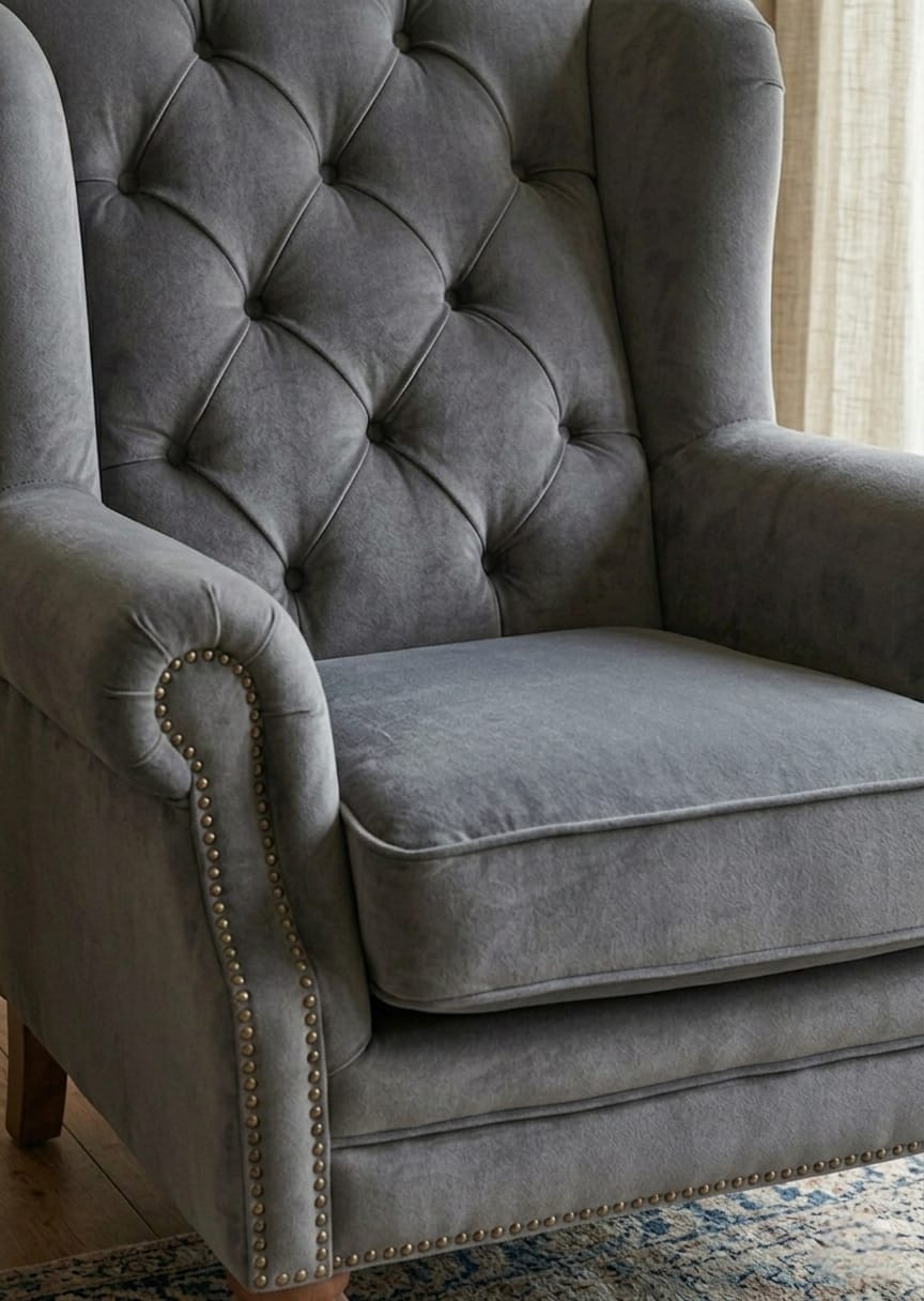 Oxford Grey Luxury Single Sofa Chair
