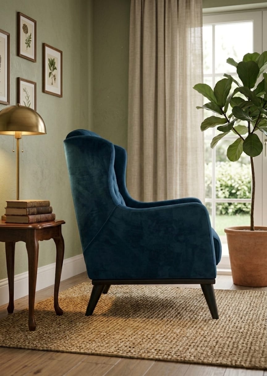 Royale Blue Luxury Single Sofa Chair