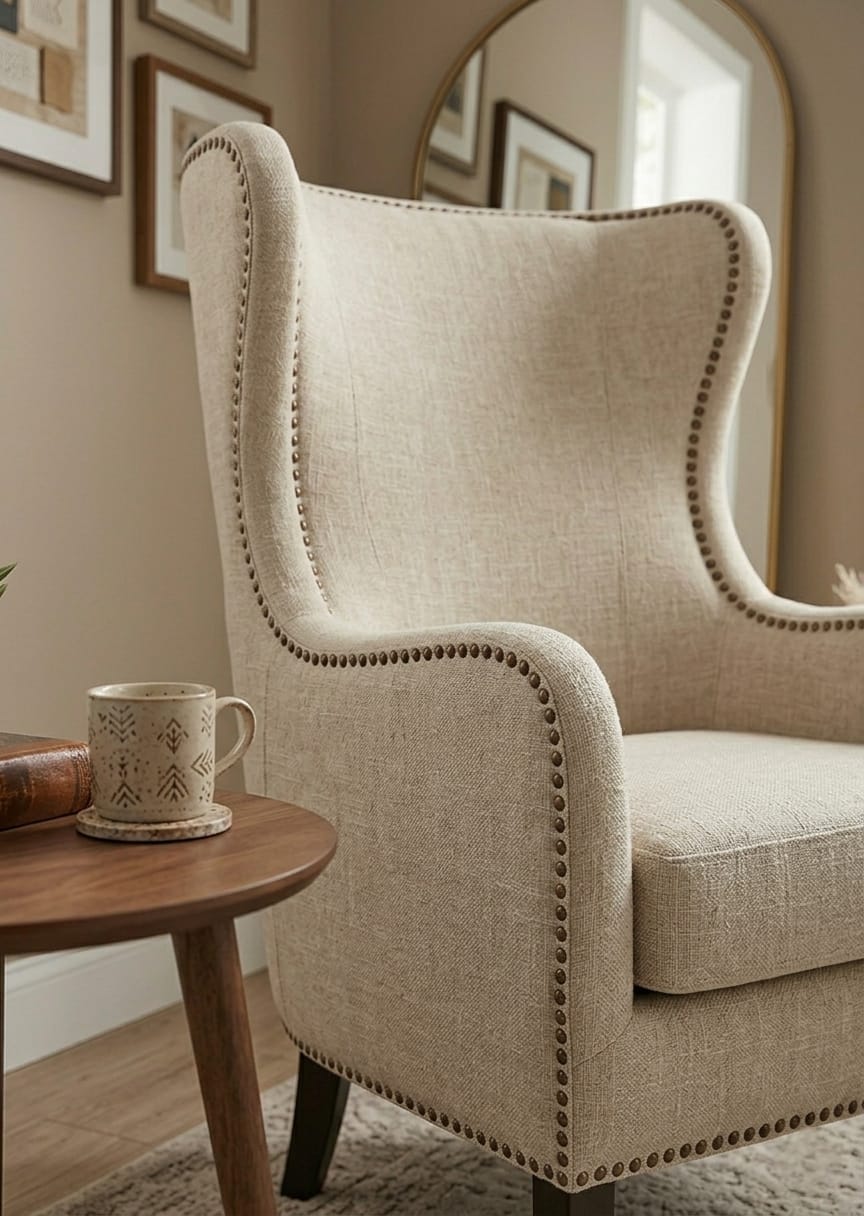 Aurora Beige Luxury Single Sofa Chair