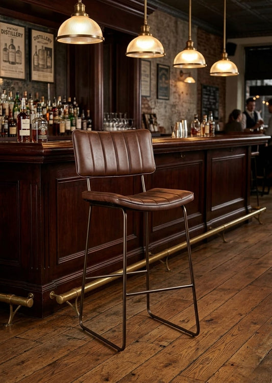 RetroFlex Leather Bar Chair Stool