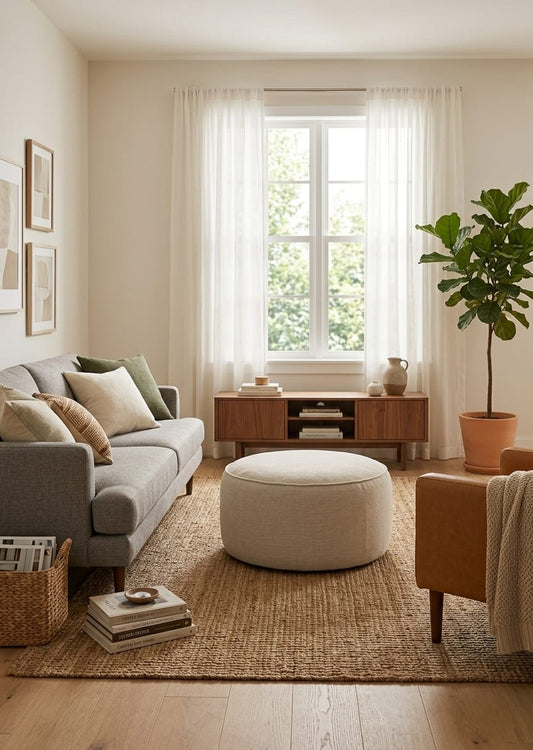 Nova Round Pouf Ottoman Stool