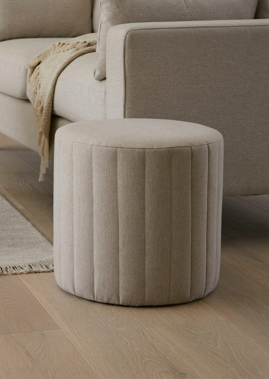 Luna Round Ottoman Stool for Living Room
