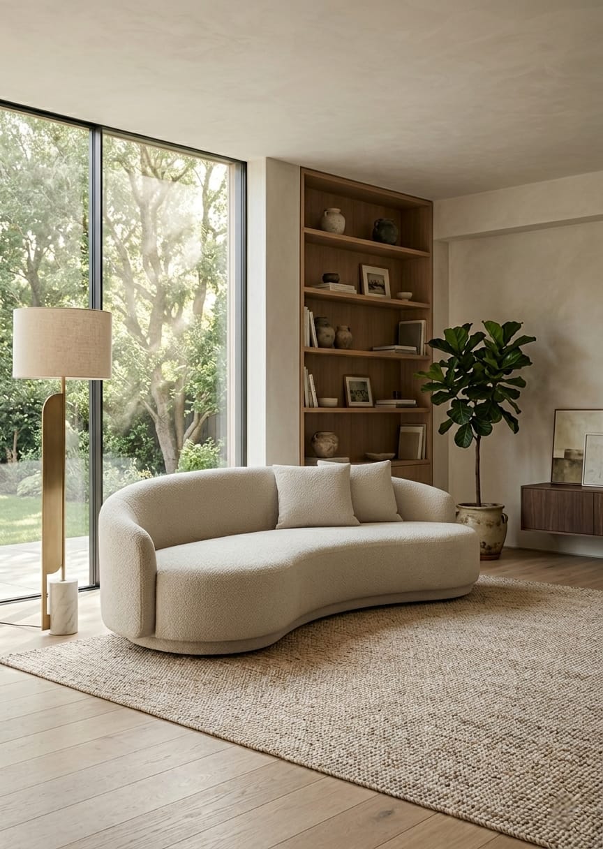 Aura Curved Three Seater Sofa Set for Living Room
