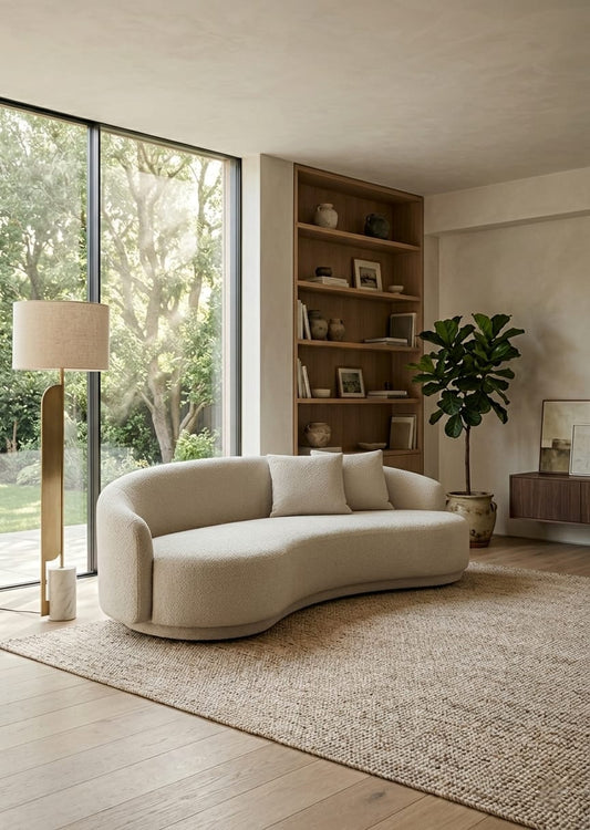 Aura Curved Three Seater Sofa Set for Living Room