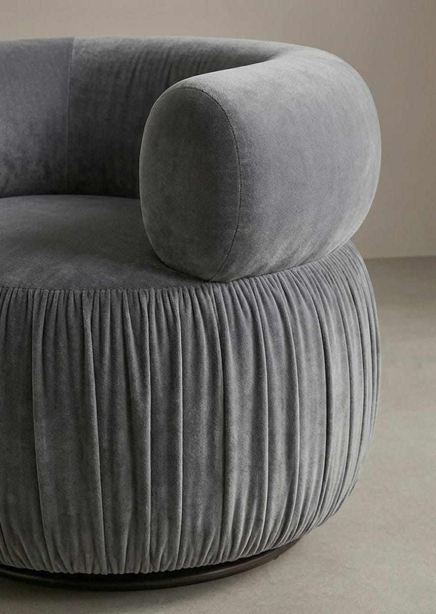 Nova Luxe Velvet Lounge Chair - Modern Single Sofa Chair