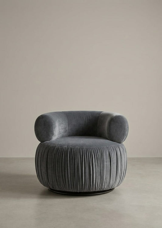 Nova Luxe Velvet Lounge Chair - Modern Single Sofa Chair