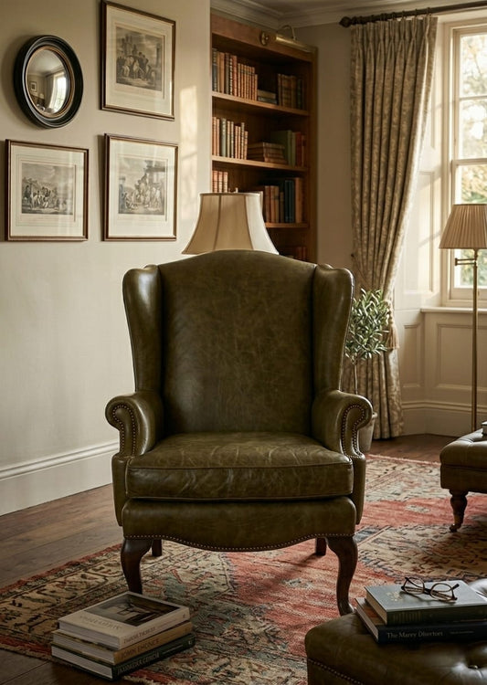 Heritage Wingback Luxury Leather Single Sofa Chair