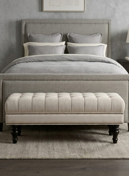 Regal Tufted Bedroom Bench Seat with Wooden Legs