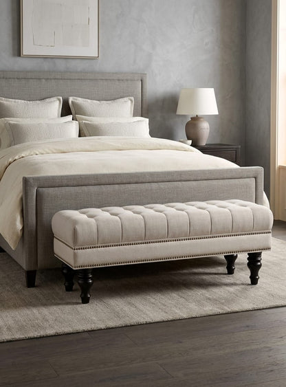 Regal Tufted Bedroom Bench Seat with Wooden Legs