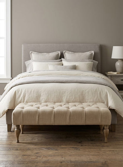 Heritage Tufted Bedroom Bench Seat with Wooden Legs