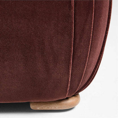 Velvet Round Ottoman Stool for Living Room