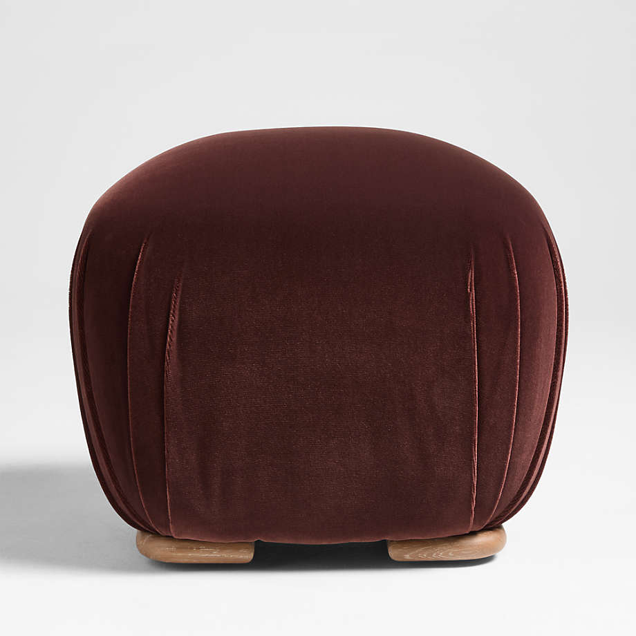 Velvet Round Ottoman Stool for Living Room