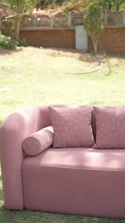 Cloudberry Blush Curve 3 Seater Sofa Set