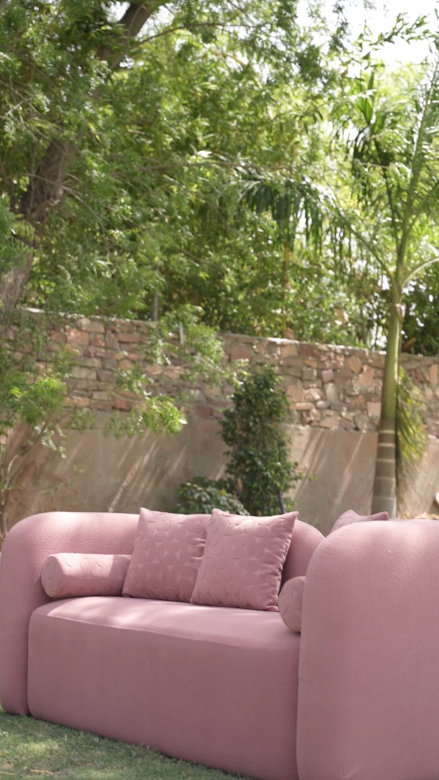 Cloudberry Blush Curve 3 Seater Sofa Set