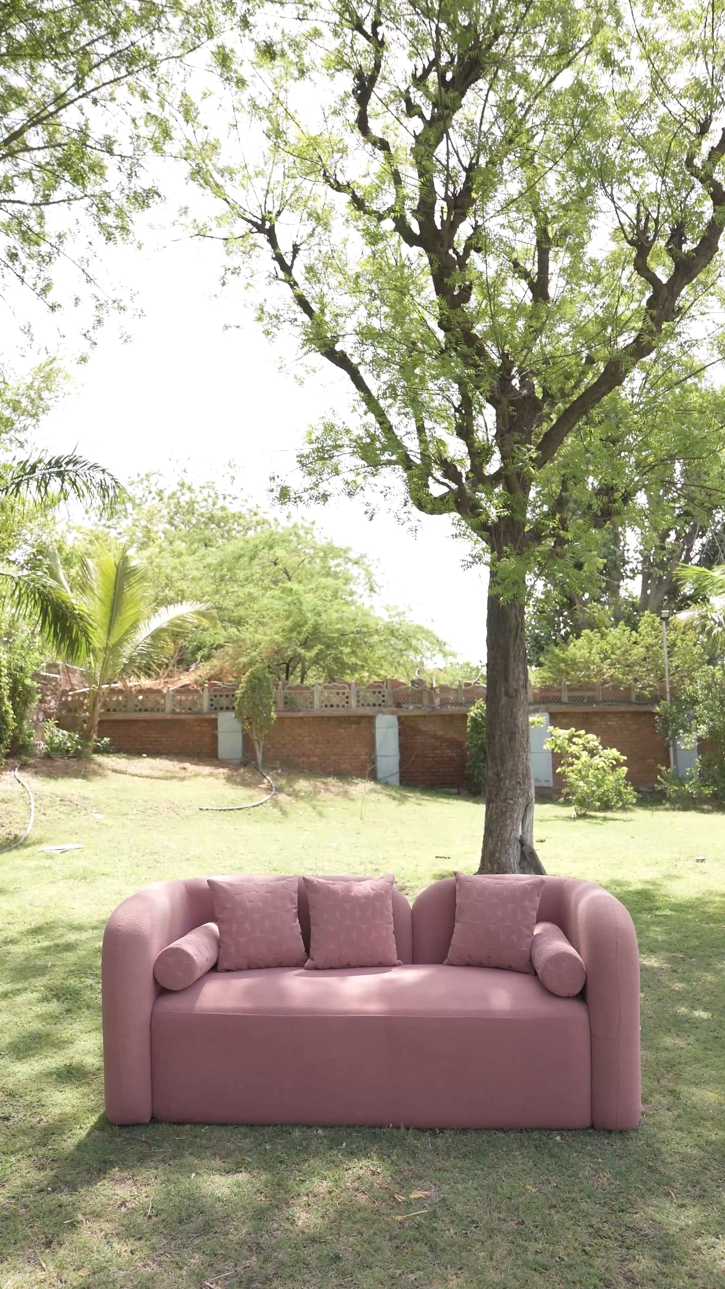 Cloudberry Blush Curve 3 Seater Sofa Set