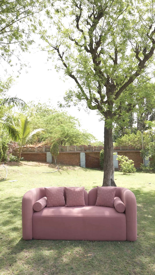 Cloudberry Blush Curve 3 Seater Sofa Set