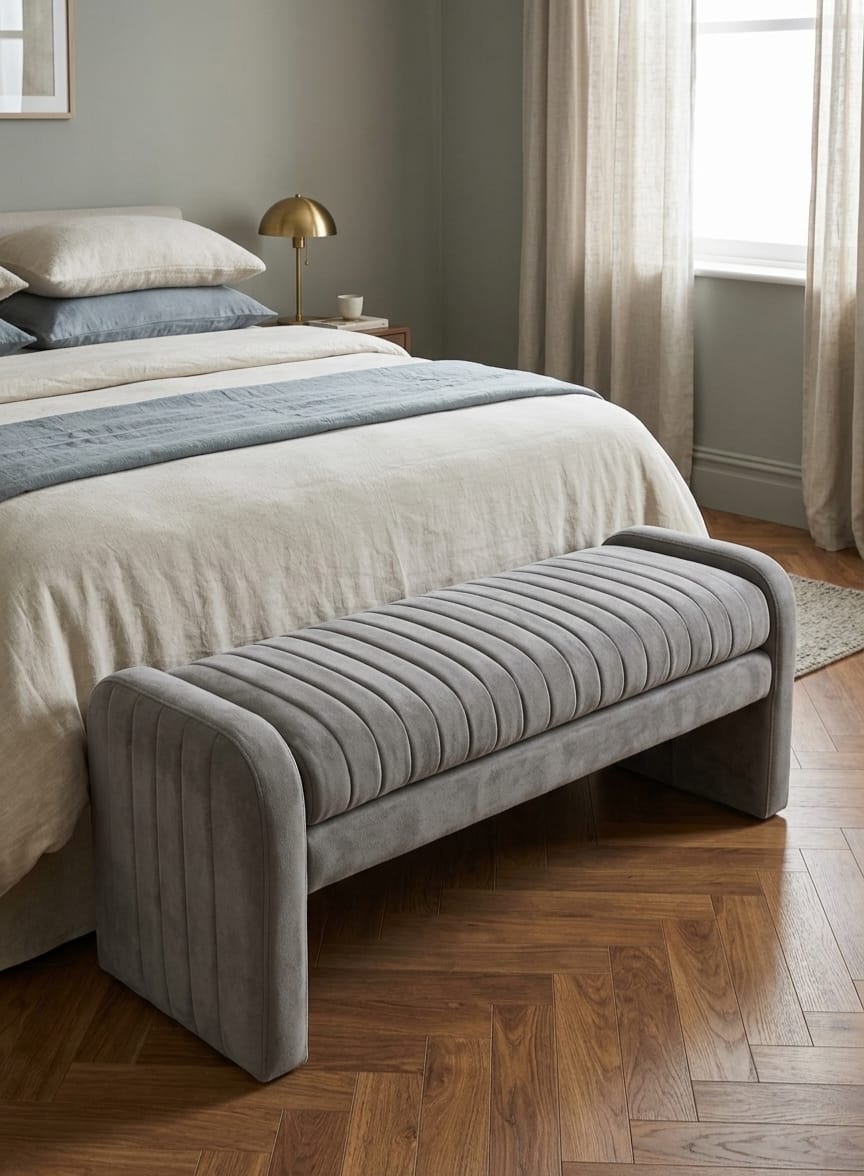Luna Channel Tufted Bedroom Bench