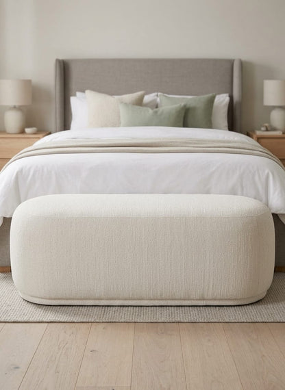 Ivory Curve Storage Bedroom Bench