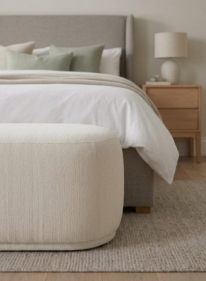 Ivory Curve Storage Bedroom Bench