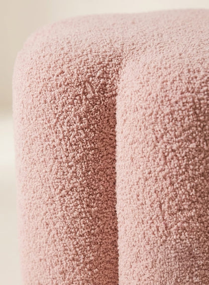 Blush Bouclé Ottoman Stool