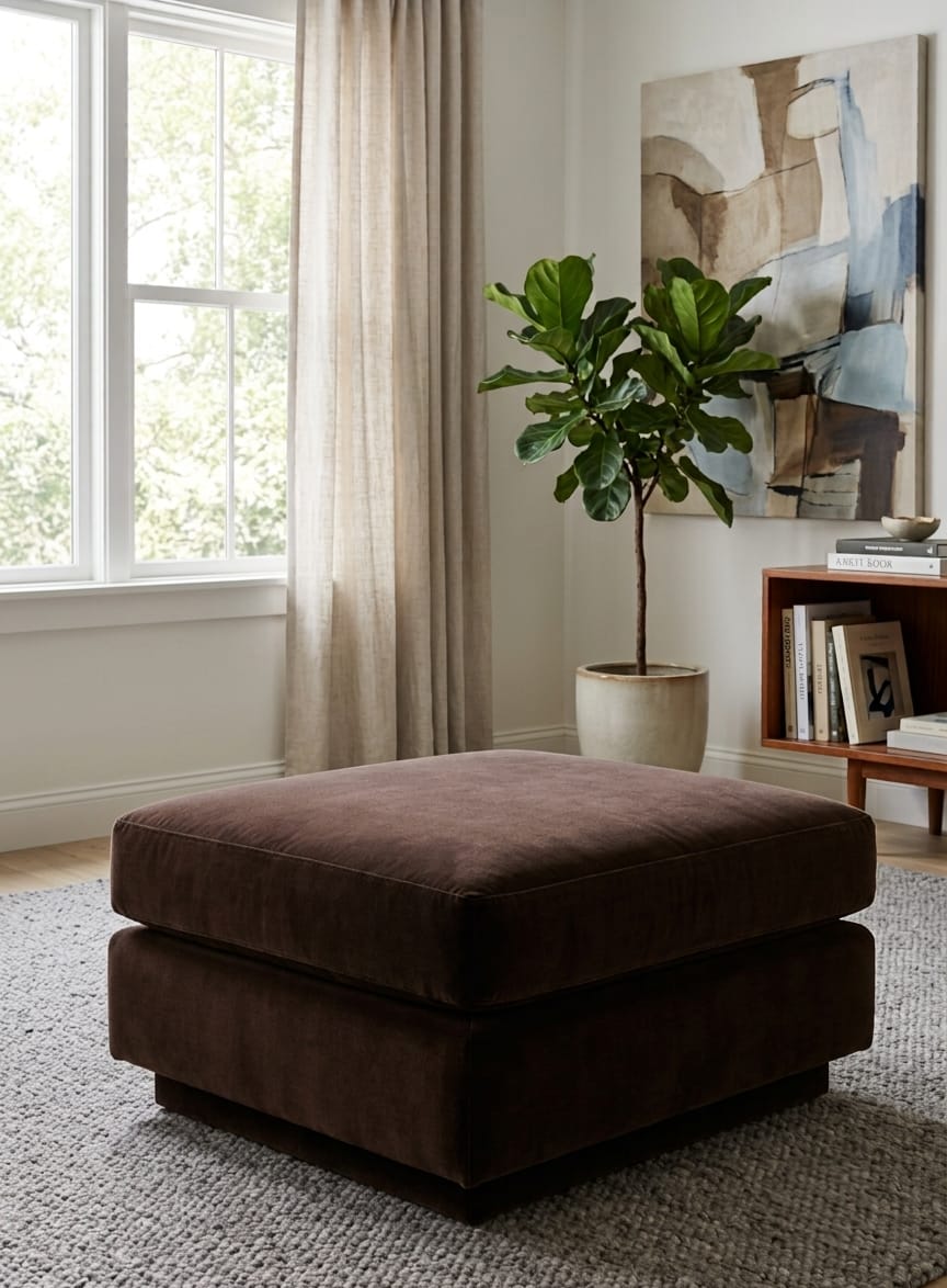 Heritage Velvet Ottoman Stool