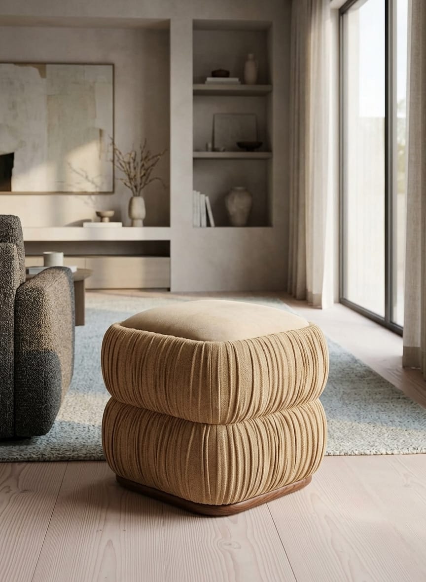 Sand Ripple Ottoman Stool
