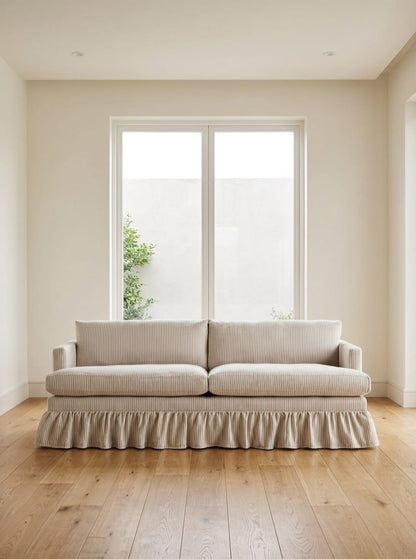 Oatmeal Linen Skirt Sofa